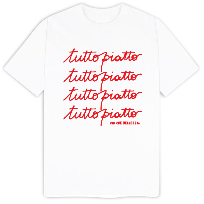 T-Shirt Unisex "Tutto piatto ma che bellezza" rosso