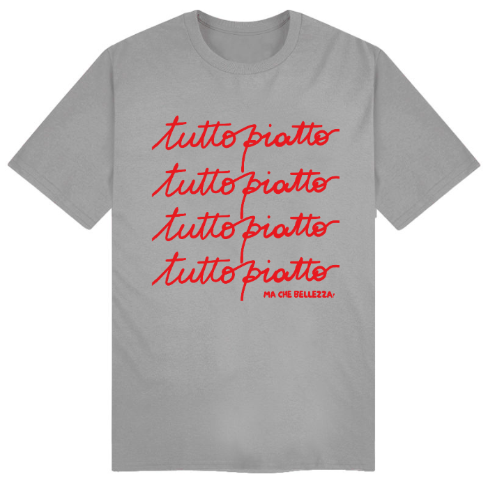 T-Shirt Unisex "Tutto piatto ma che bellezza" rosso