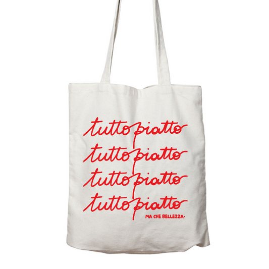 Shopper "Tutto piatto ma che bellezza" rosso